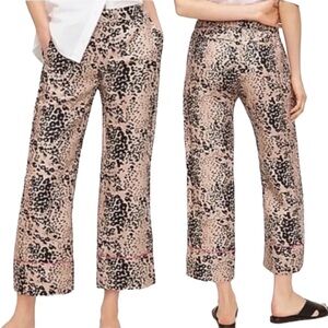 J. Crew AJ322 Leopard Print High Rise Peyton Wide Leg Cropped Pants 4